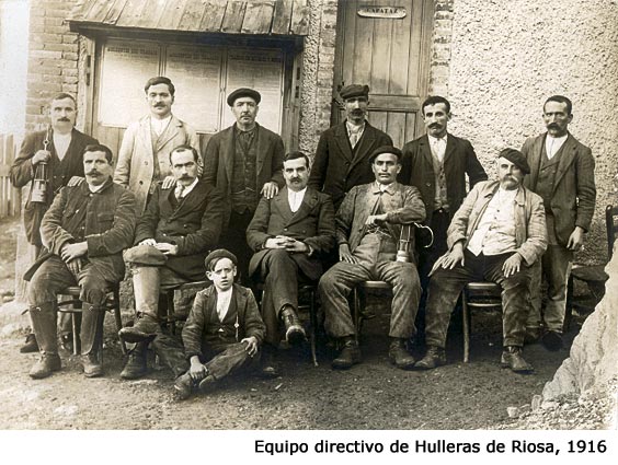 Equipo directivo de Hulleras de Riosa, 1916
