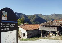 Inicio de una ruta en la localidad de Taja (Teverga)