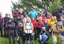 Integrantes del Grupo de Montaña La Chiruca (Cudillero) en la Ruta Pico Fario y Peña 4 Jueces.