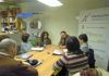 Reunión en Valnalón con orientadores para programar las visitas a empresas.