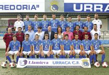Plantilla del primer equipo del Urraca C.F., que juega en Tercera División