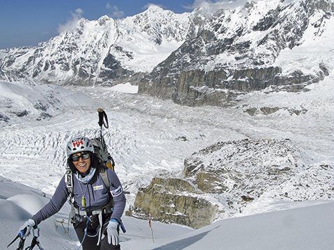 Rosa Fernández en la expedición al Kangchenjunga. (8.586 m.)