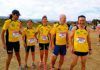 Miembros del Club Atletismo Vegadeo, en Figueras, en la carrera solidaria de la Fundación Sandra Ibarra