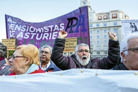 Manifestación de pensionistas en Asturias