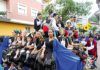 Carroza en el Desfile de la Fiesta de La Peruyal, en Arriondas