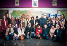 Grupo de artistas socios de GAPAsturias y el presidente Pablo Riestra
