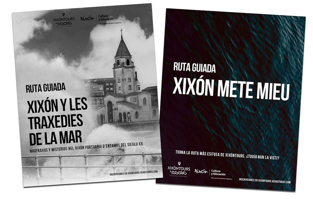 Algunos de los carteles de la nueva edición de “Xixón Tours”