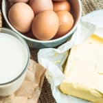 Huevos, mantequilla y leche