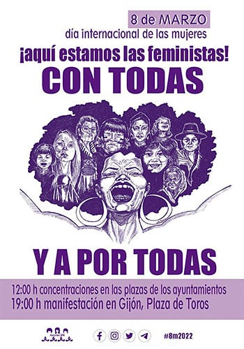 Cartel de Aída Blanco para la manifestación del 8M en Gijón
