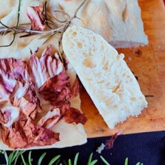 Focaccia Frida Kahlo elaborada por Encarnita Fernández, del blog El Paraíso de los Golosos