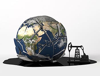 La Tierra explotada por el petroleo