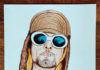 Retrato de Kurt Cobain con lápices de colores