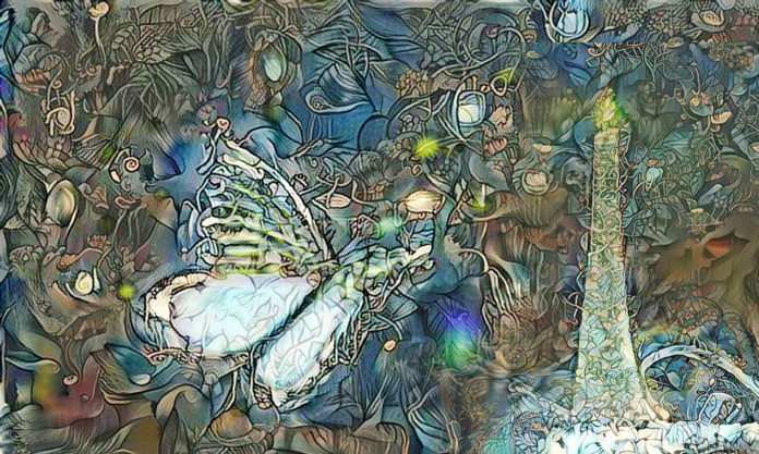La mariposa, ilustración del escritor Adolfo Lombardero para su relato 