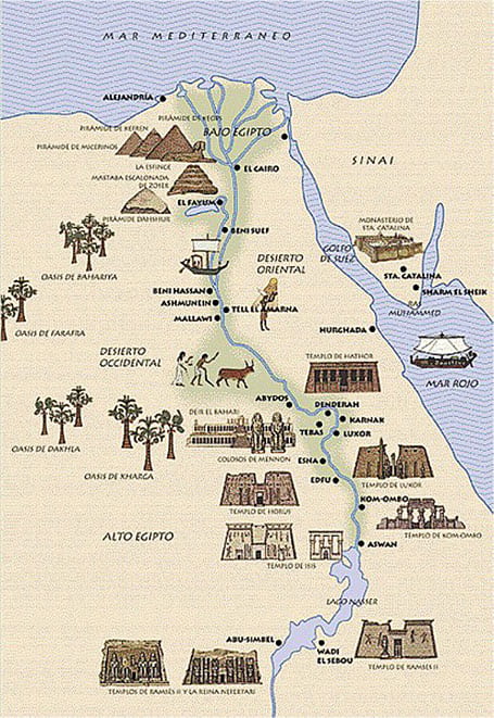 Mapa del antiguo Egipto