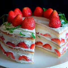 Tarta de queso y fresas de Belén Delgado Pulgar