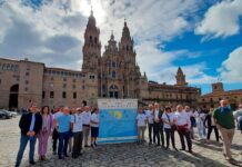 Llegada a Santiago de Compostela de participantes en la iniciativa Camino Primitivo Non Stop