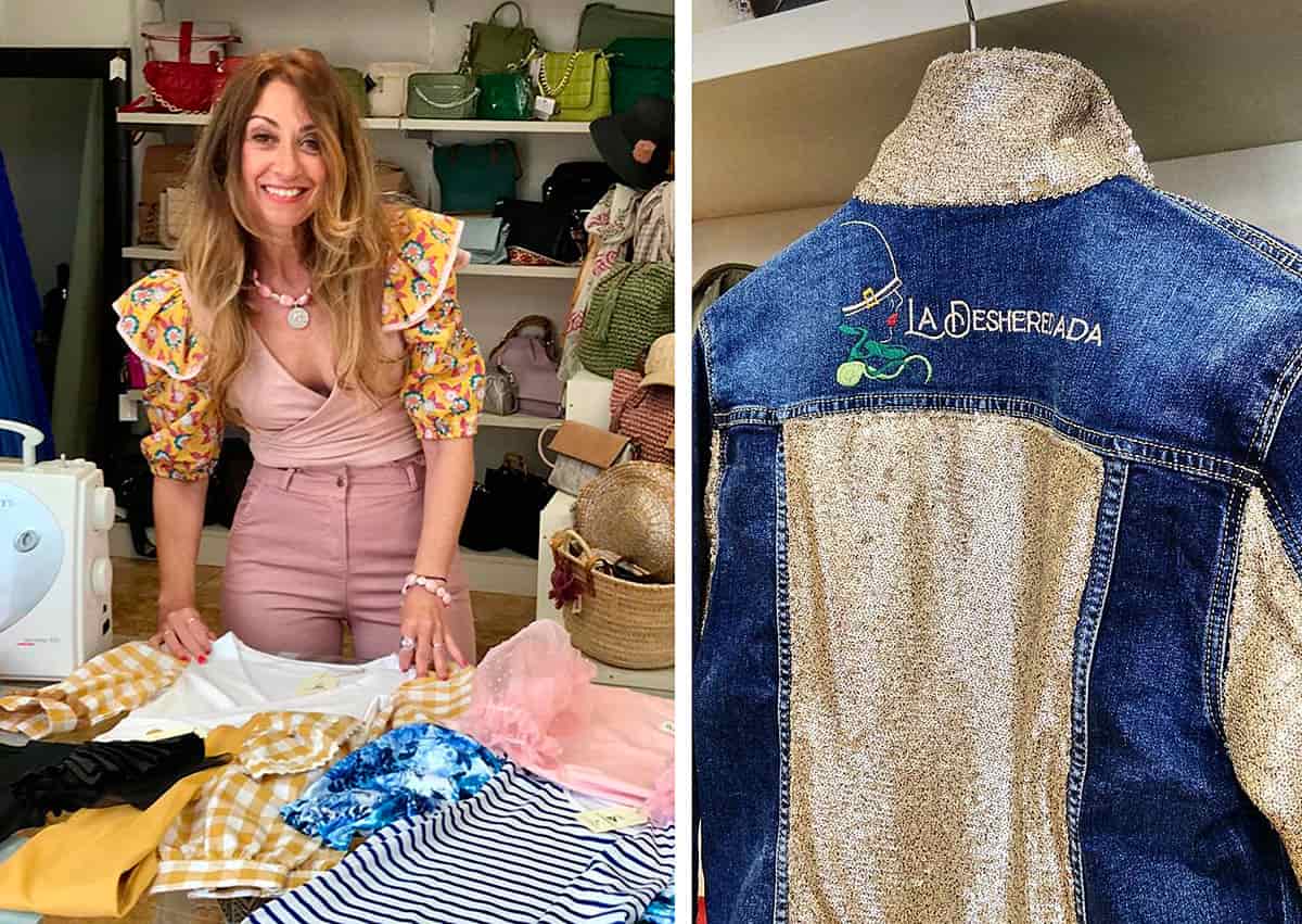 Jacaranda Sanz. Empresa de diseño La Desheredada Jacaranda Sanz con algunos de sus diseños de La Desheredada