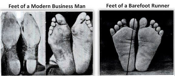 Comparativa de unos pies modernos con unos pies ancestrales