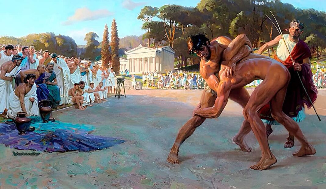Luchadores griegos de pancracio
