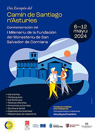 Cartel del Día Européu del Camín de Santiago n'Asturies