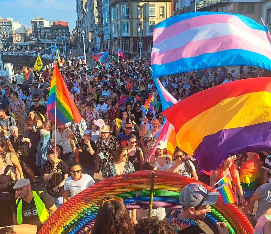 Manifestación en Gijón el Día del Orgullo en un año anterior