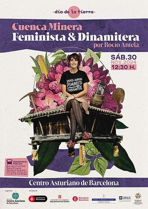 Rocío Antela iniciará una charla bajo el título Cuenca minera. Feminista & Dinamitera en el Centro Asturiano de Barcelona el sábado 30 de noviembre