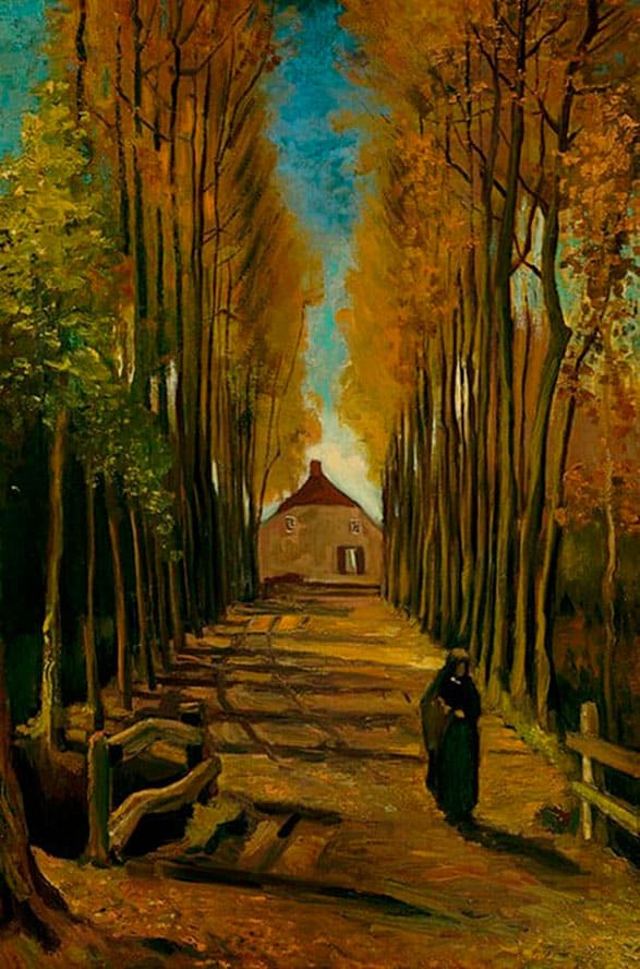 Avenida de los álamos en otoño. Vincent van Gogh