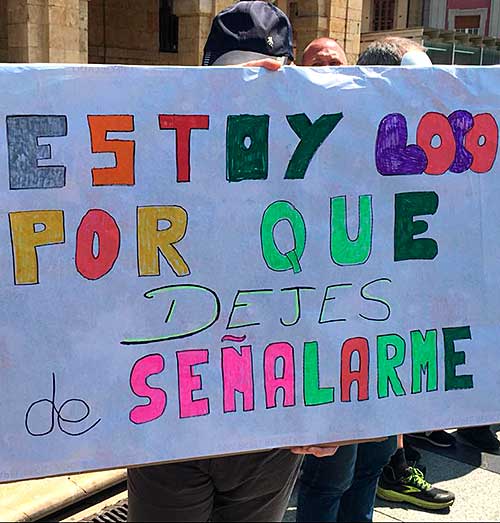 Carteles reivindicativos en el Día del Orgullo Loco Astur.