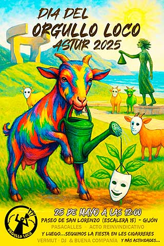 Cartel del Día del Orgullo Loco Astur 2025
