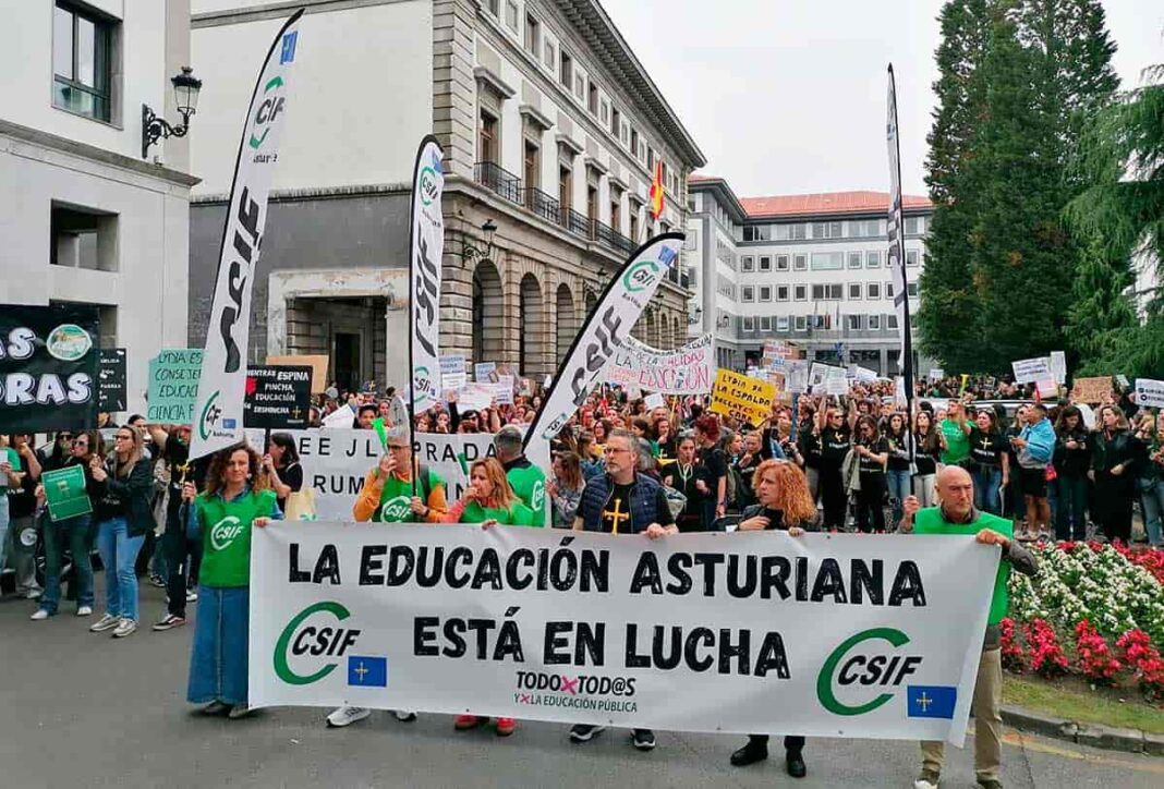 Huelga sobre la educación asturiana en junio de 2025