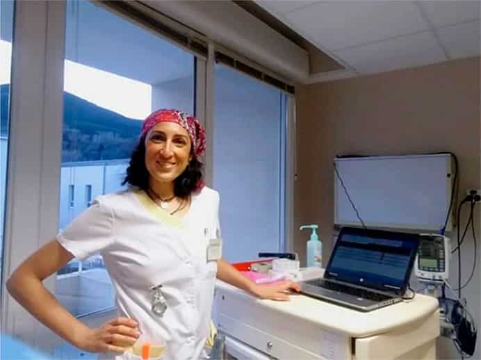 Macarena López en su etapa de enfermera.