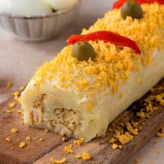 Pastel de patata. Receta del blog Piruletas de jamón