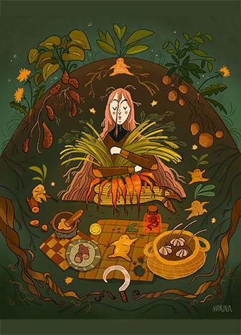 La Bruja Raíz, ilustración de Marina Bruno