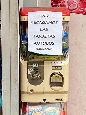 Aquí no 'recagamos' las tarjetas autobus
