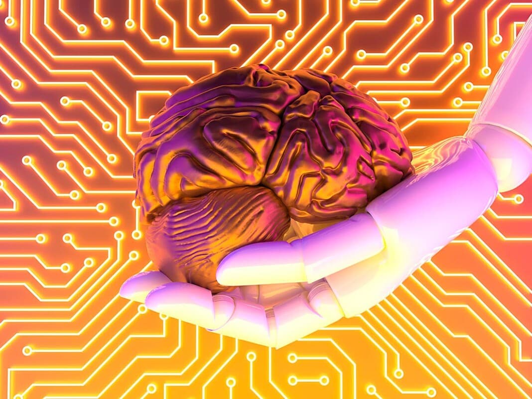 Concepto de nube IA con cerebro