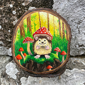 Acrílico sobre madera de roble asturiano, de la ilustradora asturiana @PaintsbyCristal