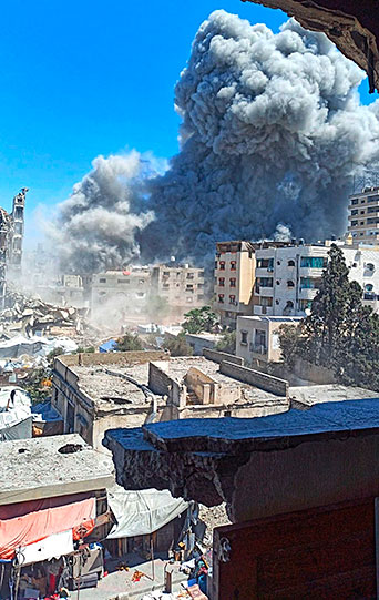 Destrucción en Gaza por las bombas de Israel.