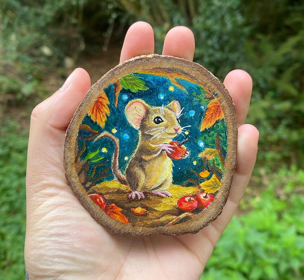 Acrílico sobre madera de roble asturiano, de la ilustradora asturiana @PaintsbyCristal