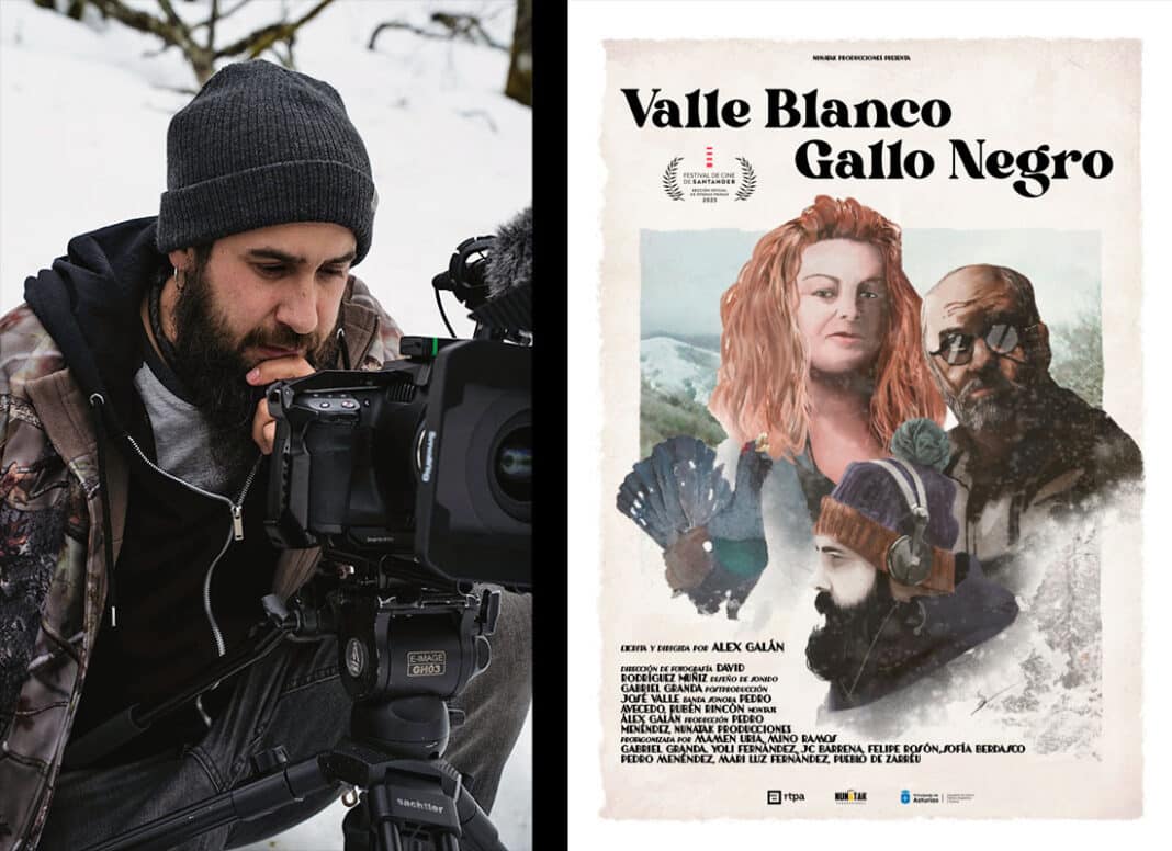 El director de cine Álex Galán y la carátula de su nueva película