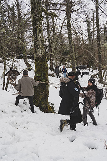 Rodaje de la película de Álex Galán "Valle blanco, Gallo negro"