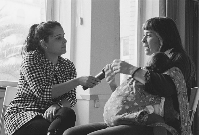 Rodaje del documental "Sobre todo la vida" de Lucía Costa y Sofía Seonae en La Madreña