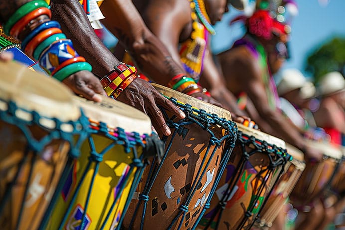 Día Mundial de la Cultura Africana 2 Bateristas africanos.