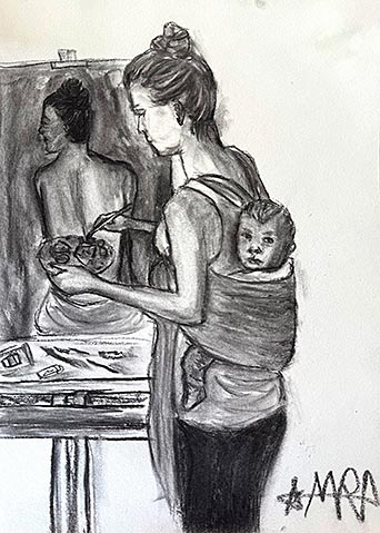 Tinta indistinta, el libro con el que la Asociación de Escritores y Escritoras de Asturias celebra su 25 Aniversario 1 Dibujo de Mara Rodríguez Huerta para el libro "Tinta indistinta"