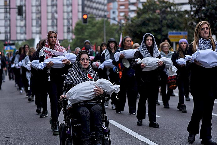 Asturias con Gaza 8 Manifestación en Gijón, el pasado mes de octubre, convocada por la Plataforma Solidaria Asturies con Palestina.