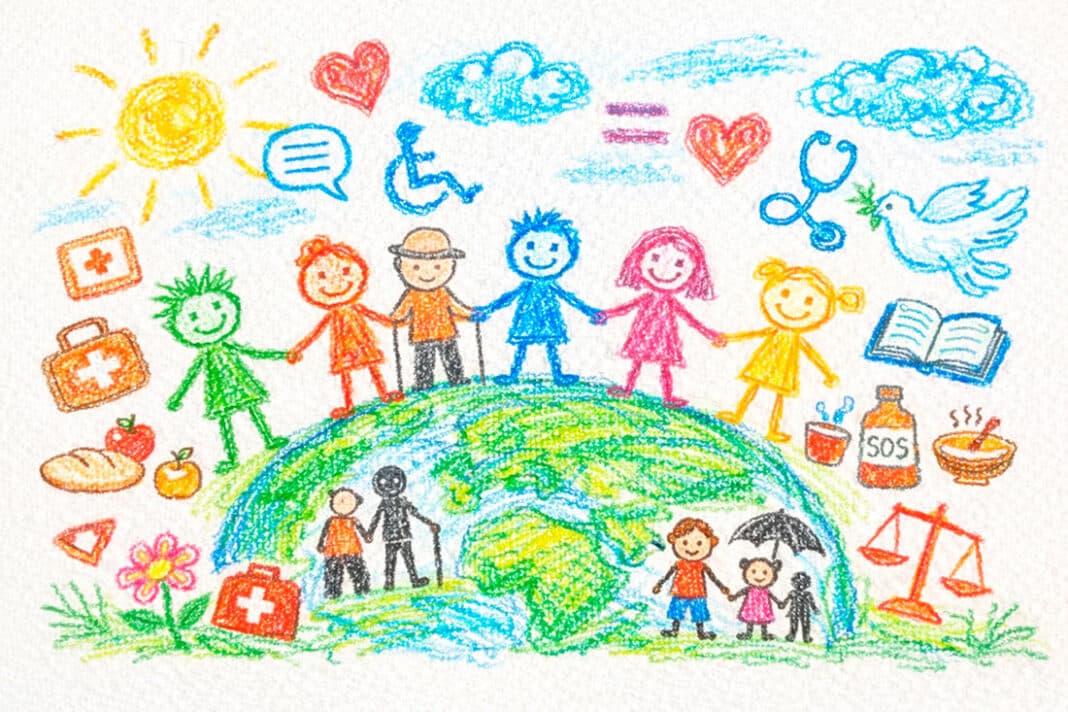 Dibujo infantil sobre el Trabajo Social.
