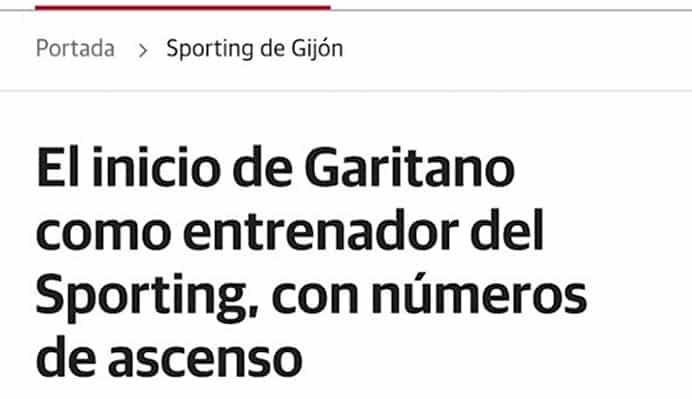 Fútbol sin cabeza 1 "El inicio de Garitano como entrenador del Sporting, con números de ascenso"