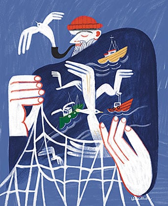 Istriceillustra, las formas de las emociones 3 "Fisherman", creación de Istriceillustra