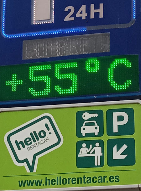 Obnubilados 3 Termómetro en un aparcamiento de Asturias que marca 55ºC