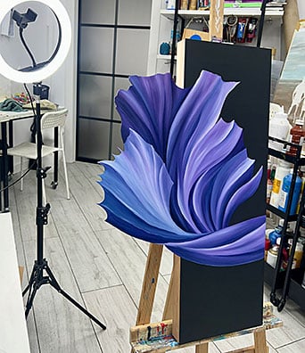 Todo vuelve al mar 2 Obra de la serie "Blue atraction" del artista plástico asturiano Daniel Acuña
