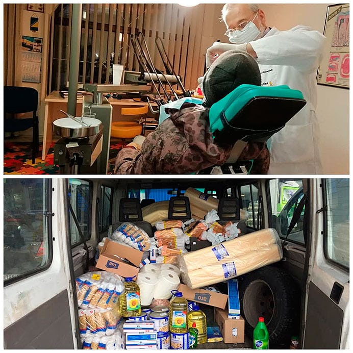 Productos de primera necesidad y de uso dental para campos de refugiados en Serbia y Bosnia.
